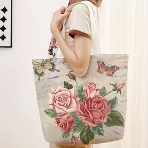 Floral Canvas Tote Bag